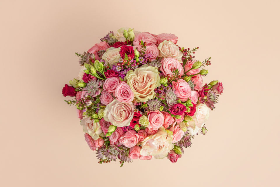 Country pinks tones floral arrangement by Shaws of Covent Garden - view 4