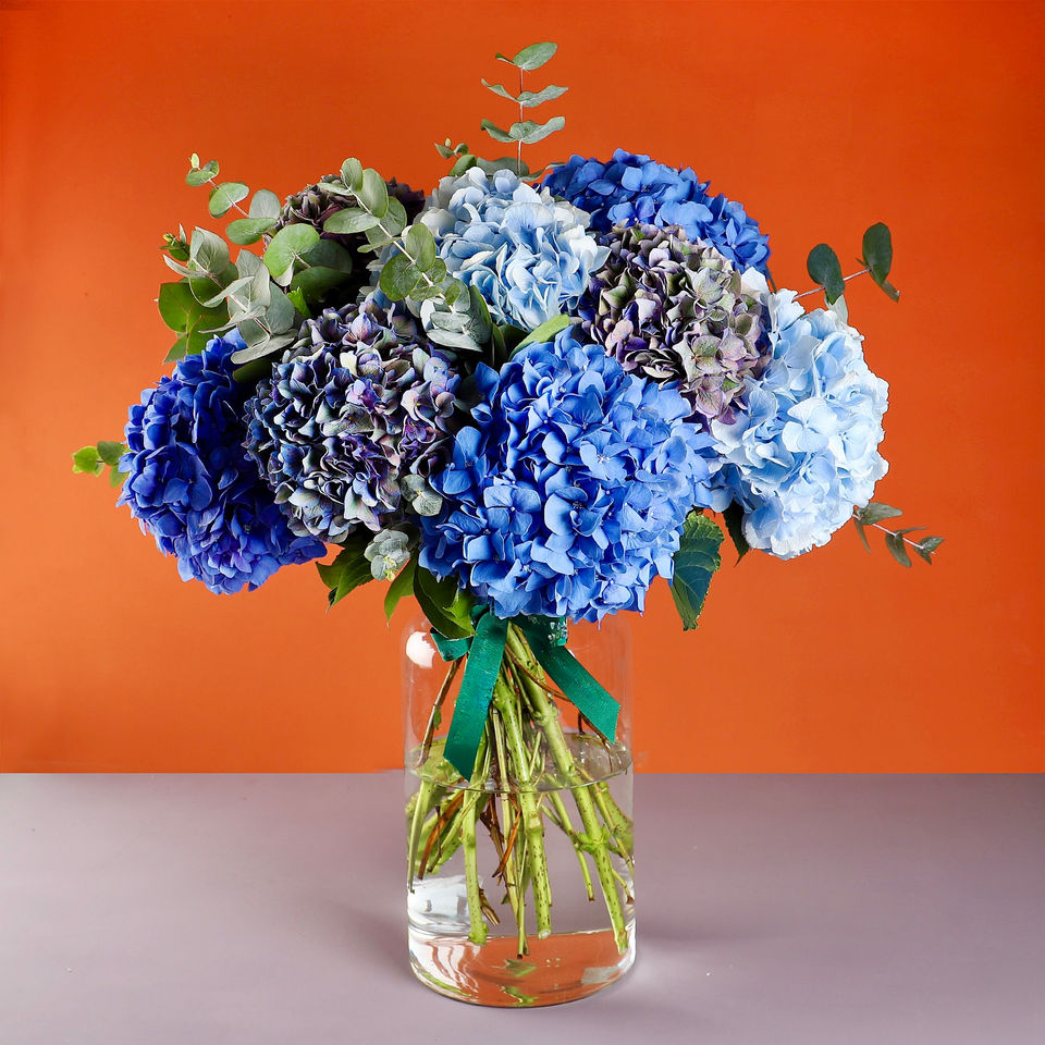 Hydrangea Blues, Pinks & Whites floral arrangement by Shaws of Covent Garden - view 3