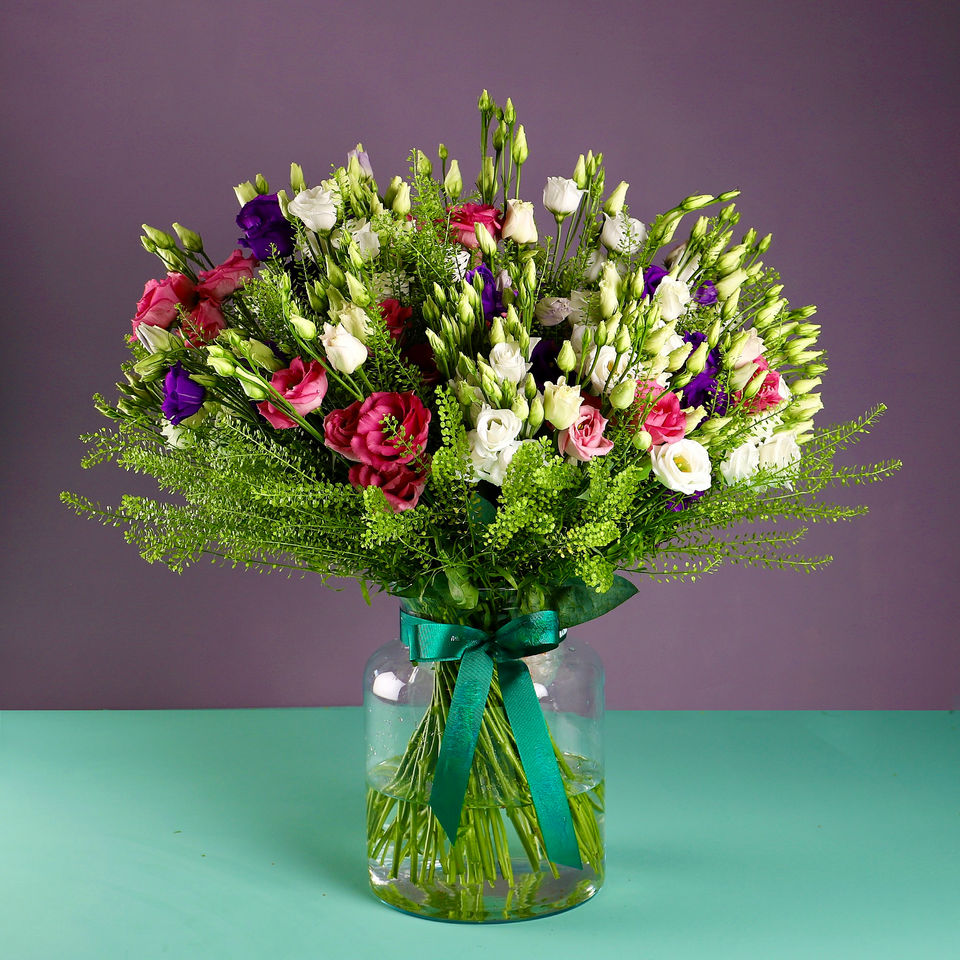 Superior Lisianthus Bouquet floral arrangement by Shaws of Covent Garden