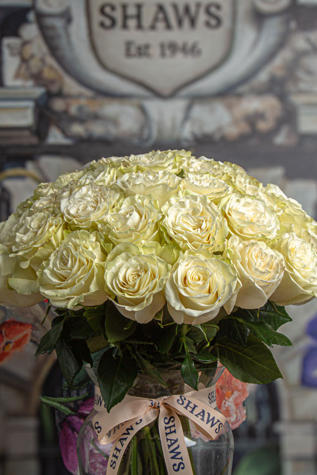 Classic White Rose Dome Rose floral arrangement by Shaws of Covent Garden - view 2