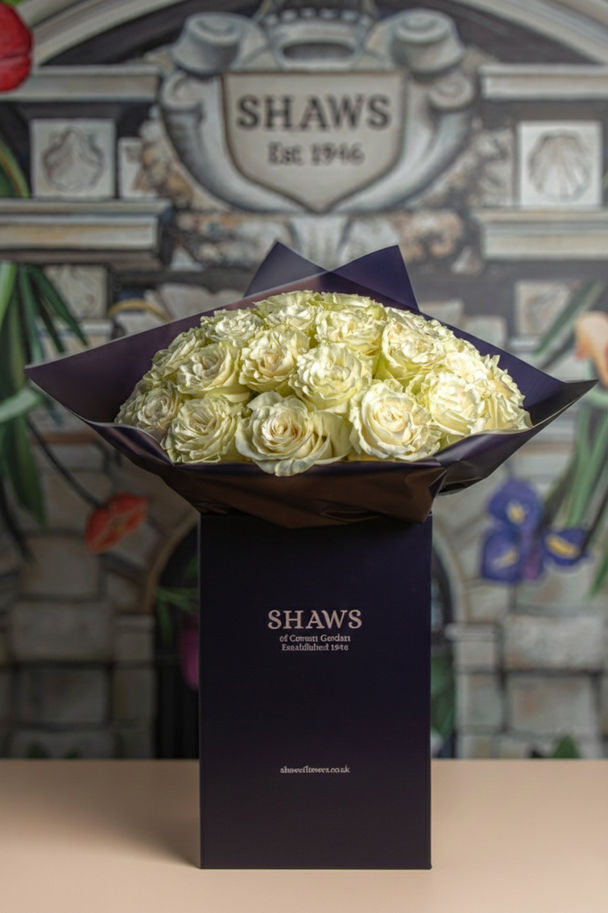 Classic White Rose Dome Rose floral arrangement by Shaws of Covent Garden - view 4