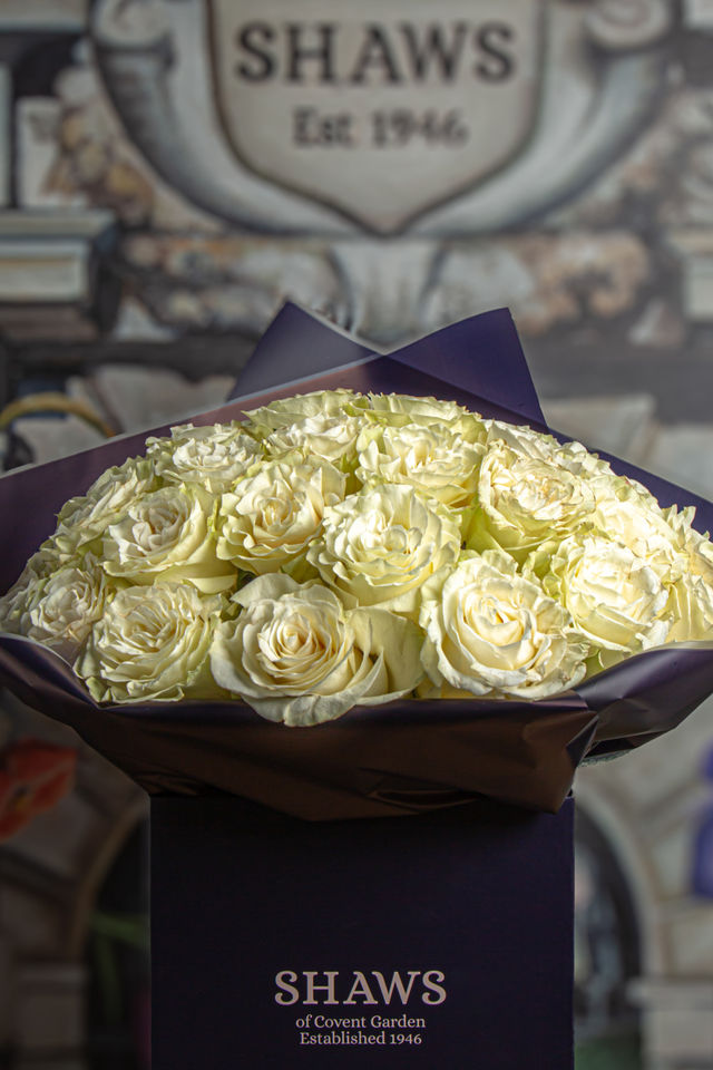 Classic White Rose Dome Rose floral arrangement by Shaws of Covent Garden - view 5