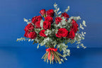 LOVE - Red Explorer Roses & Eucalyptus floral arrangement by Shaws of Covent Garden - view 6
